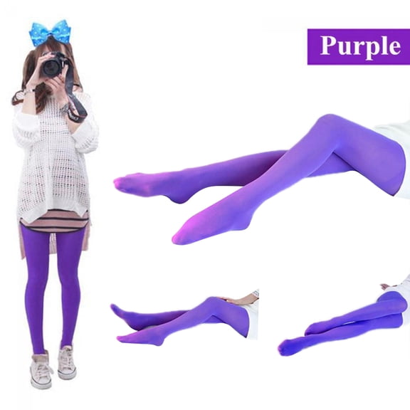 Women Solid Color Tights Stockings Spring Autumn Stretch Tights Fashion Opaque Footed Pantyhose