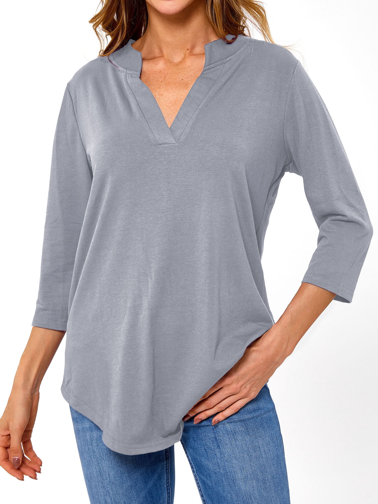 Solid V Neck Top