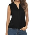 thumbnail image 1 of Women Solid Color V Neck Sleeveless Scoop Hem Top, 1 of 4
