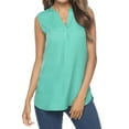 thumbnail image 1 of Women Solid Color V Neck Sleeveless Scoop Hem Top, 1 of 7