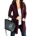 thumbnail image 1 of Women Solid Color Waterfall Neck Knitted Cardigan, 1 of 3