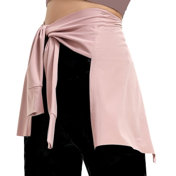 Women Solid Color Wrap Skirt Yoga Hip Scarf Sport Tennis Athletic Workout Running Cover Up Tie Up Short Skirt Shawl