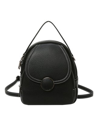 Bags, Carryland Black Faux Leather Mini Backpack