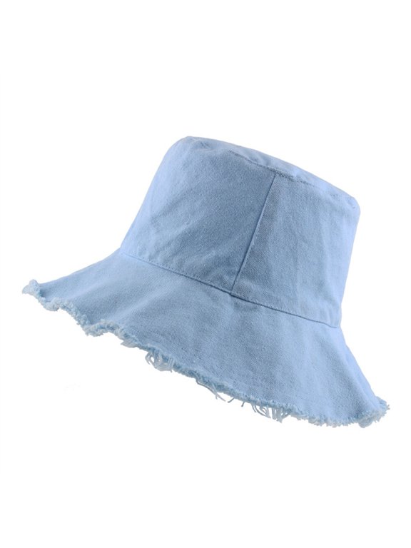 Women Solid Cotton Bucket Hat Summer Sun Fishmen Hunting Driving Cycling Cap