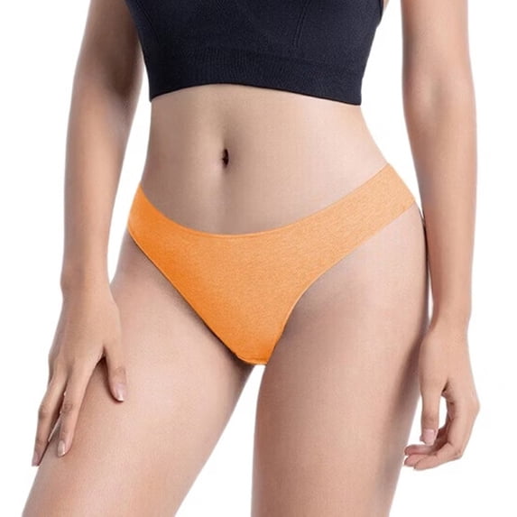 Women Solid Cotton Low Rise Cheeky Briefs Breathable Underwear Color M