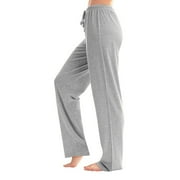 Women Solid Cotton Pajama Bottoms with Pockets Drawstring Solid Sleepwear Pants Loose Stretch Lounge Sleepwear Nightwear Trousers TKing Fashion Gray XXXL