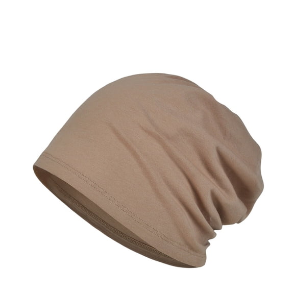 Women Solid Cotton Stretch Thin Beanie Hat Elastic Summer Sun Baggy Slouchy Cap
