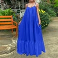 thumbnail image 1 of Women Solid Dress Fashion Loose Backless Swing Strap Pocket Big Casual Dress Women's Dress V Neck Tunic Dress for Women Easter Dresses for Women Mini for Women plus Size Maxi Dresses Womens Long, 1 of 5