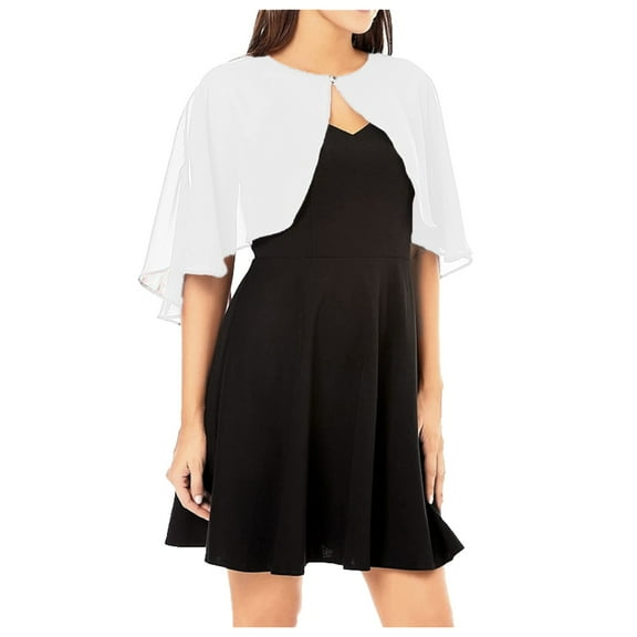 Women Solid Elegant Sleeveless Chiffon Wedding Shawl Solid Suitable For Spring Summer Weddings Cardigan Bridal Jacket Dress Shawls for Girls Womens Scarfs Summer Travel Scarf Readers Wrap Pocket Shawl