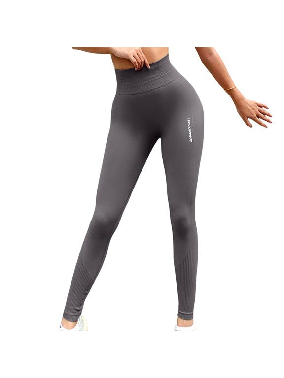 Women Solid High Waisted Butt Leggings Control Squat Proof Yoga Pants Soft Stretch Quick Dry Workout Running Athletic Gym Pants for Women Full Length Compression Skinny