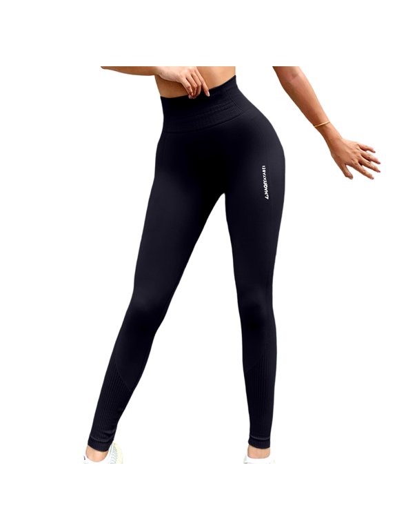 Women Solid High Waisted Butt Leggings Control Squat Proof Yoga Pants Soft Stretch Quick Dry Workout Running Athletic Gym Pants for Women Full Length Compression Skinny
