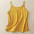 thumbnail image 1 of Camisole Tank Top for Women Linen Cotton Undershirt Casual Sleeveless Spaghetti Strap Basic Camisoles, 1 of 9