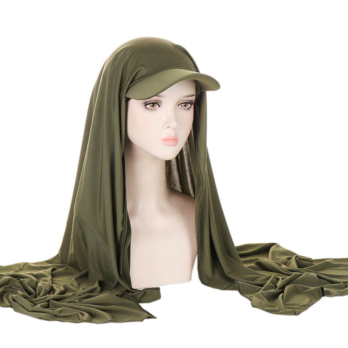 Women Solid Long Hijab Scarf Turban Hat Headwrap Hair Wrap Shawl Scarves Cap