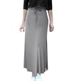 thumbnail image 1 of Women Solid Long Skirt Elastic High Waisted Summer Long Skirt Straight Maxi Skirt with Side Slit Drawstring Long Flowy Ankle-Length Skirt, 1 of 5