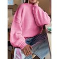 thumbnail image 1 of Women Solid Long Sleeves Round Neck Pullover Women's Casual Long Sleeve Sweater, 1 of 4