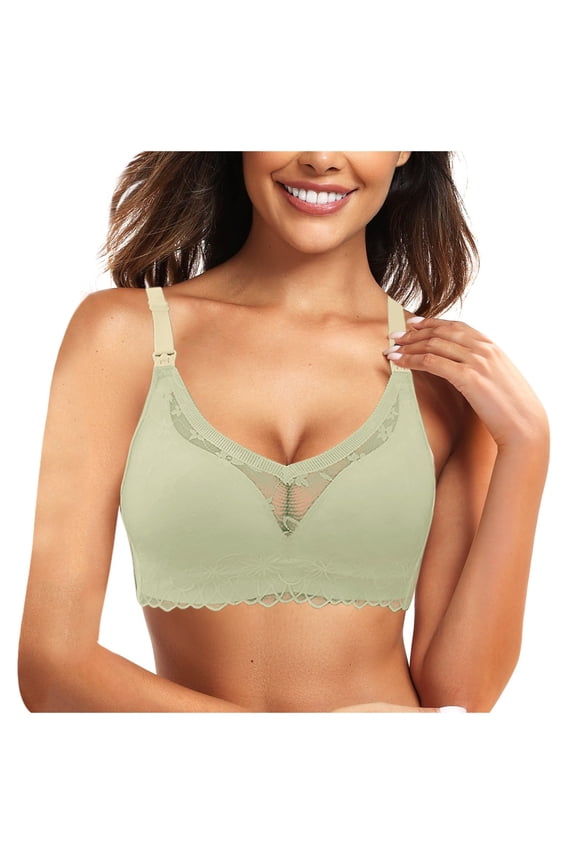 Women Solid Maternity Open Button Breastfeeding Bra Pulls Up Sag Feeding Comfort Thin Bra Women's Sports Bras Bra for Women Women's Bras Bras for plus Size Women Long Lined Sports Bra High Compression