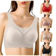 thumbnail image 1 of Women Solid Maternity Open Button Breastfeeding Bra Pulls Up Sag Feeding Comfort Thin, 38, White, 1 of 4