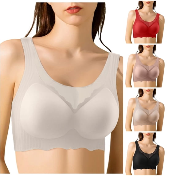 Women Solid Maternity Open Button Breastfeeding Bra Pulls Up Sag Feeding Comfort Thin, 38, White