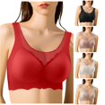 thumbnail image 1 of Women Solid Maternity Open Button Breastfeeding Bra Pulls Up Sag Feeding Comfort Thin, 44, Red, 1 of 4