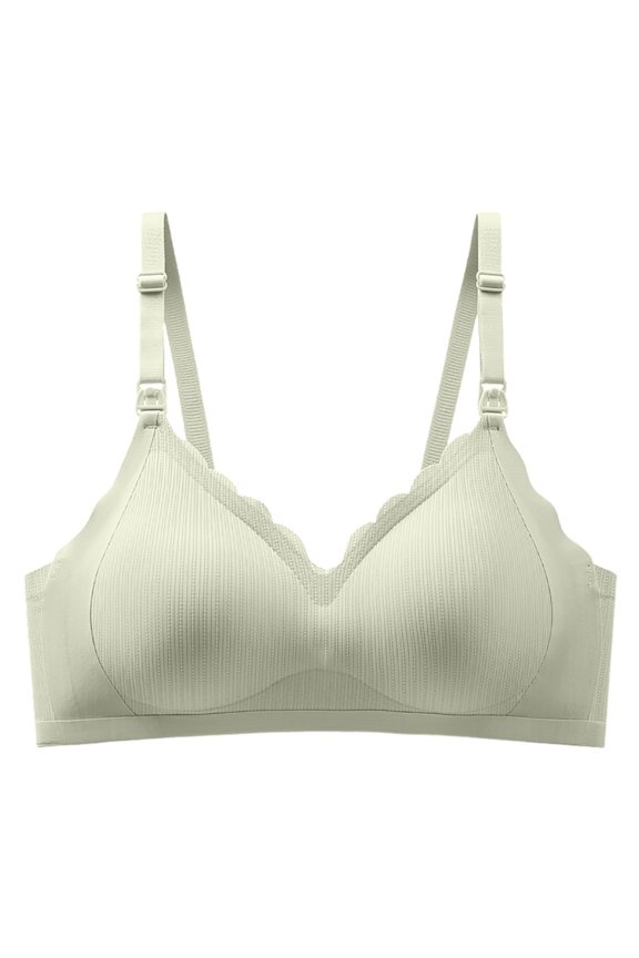 Women Solid Maternity Open Button Breastfeeding Bra Pulls Up Sag Feeding Comfort Thin Bra