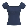 thumbnail image 1 of Women Solid One Shoulder Off The Shoulder Sexy Short Sleeve Top With A Court Style, 1 of 1