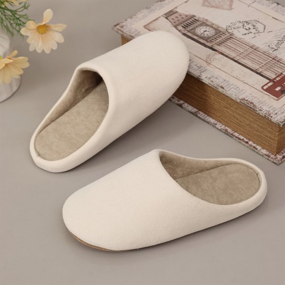 Women Solid Plain Woven Open Toe Platform Slide Slippers, Smooth Elastic Material, Thick Cloud Cushion Footbed, Deep Lug Anti Slip Outsole, Minimalist Casual Silhouette for Winter Daily,White 7.5