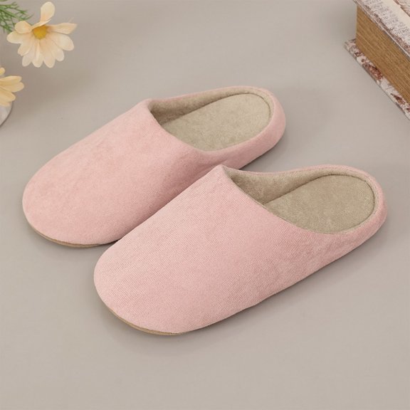 Women Solid Plain Woven Open Toe Platform Slide Slippers, Smooth Elastic Material, Thick Cloud Cushion Footbed, Deep Lug Anti Slip Outsole, Minimalist Casual Silhouette for Winter Daily,Pink 6.5