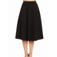 thumbnail image 1 of Women Solid Polyester A-Line Flared Midi Skirt with Elastic Waistband, Size Range S to 3XL, Plain Elegant Casual Bottoms Suitable for Daily Wearing and Conventional Office Working Scenarios, 1 of 10