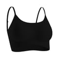 thumbnail image 1 of Women Solid Pullover Wireless Bra, Adjustable Thin Straps Breathable Seamless Light Push Up Comfort Lounge Daily Bralette Black M(M), 1 of 7