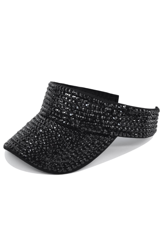 Women Solid Rhinestone Crystal Summer Baseball Visor Cap Golf Sun Protection Hat