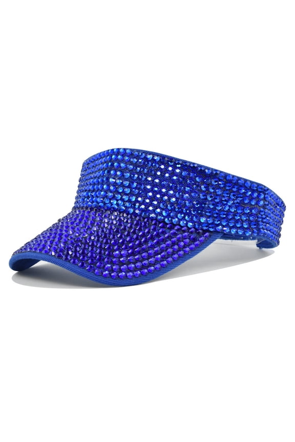 Women Solid Rhinestone Crystal Summer Baseball Visor Cap Golf Sun Protection Hat