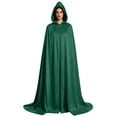 thumbnail image 1 of Women Solid Satin Cloak Full Floor Length Hooded Cape Poncho Witch Party Dress Up October 31st Holiday Outfits for Women, 1 of 6