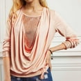 thumbnail image 1 of Women Solid Sequined Long Sleeve Loose Smocked Two Piece Top Women Short Sleeve Tee Shirts Neck Top for Women Spandex T Shirts Sleeve Shirt Blank Women Space Shirt Womens Medium Shirts T Shirts Short, 1 of 3