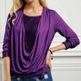 thumbnail image 1 of Women Solid Sequined Long Sleeve Loose Smocked Two Piece Top Women Tops Spandex Womens Work Shirt Short Sleeve Shirt Women Cold Gear Tops for Women Casual Summer Women Turtle Neck Long Sleeve Shirts, 1 of 3