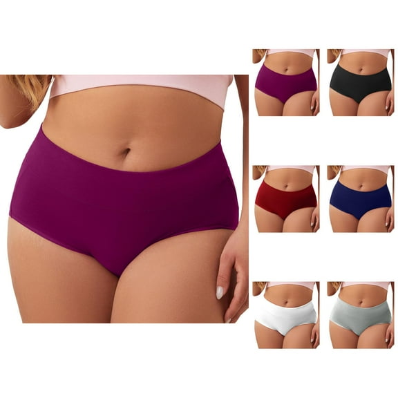 Women Solid Sexy Seamless Panties Plus Size Mid High Waist Hollow Breathable Briefs