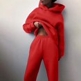 thumbnail image 1 of Women Solid Solor Casual Fashion Long Pants With Thick Long Sleeve Hoodie Suit Long Hoodie Sweatshirts for Women Front Zip Hoodie Women Zipper Hoodie Winter Zip up Hoodie Long Pullover Zipper Hoodies, 1 of 4