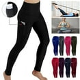 thumbnail image 1 of Women Solid Sports Yoga Pants High Waist Fitness Hip Lifting Leggings with Side Pocket Running Yoga Pants Gym Working Clothing, 1 of 6