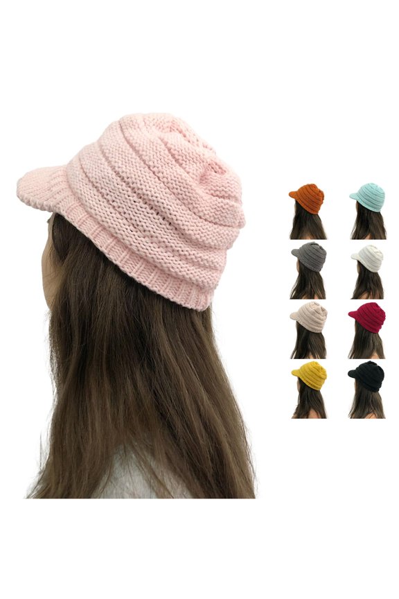 Women Solid Stitching Outdoor Hats Knit Cap Peaked Cap Kitchen Hat One Size