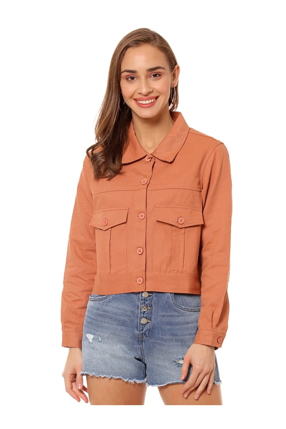 Women Solid Stylish Winter Denim Jacket