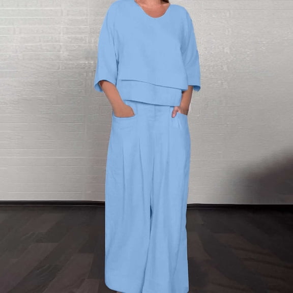 Women Solid V Neck Short Sleeved Top High Waist Pants Casual Two Set Romper for Bride plus Size Wedding Guest Dresses for Bride Petite Pants Suit for Women Formal Jumpsuit Prom Pants Suit for Women