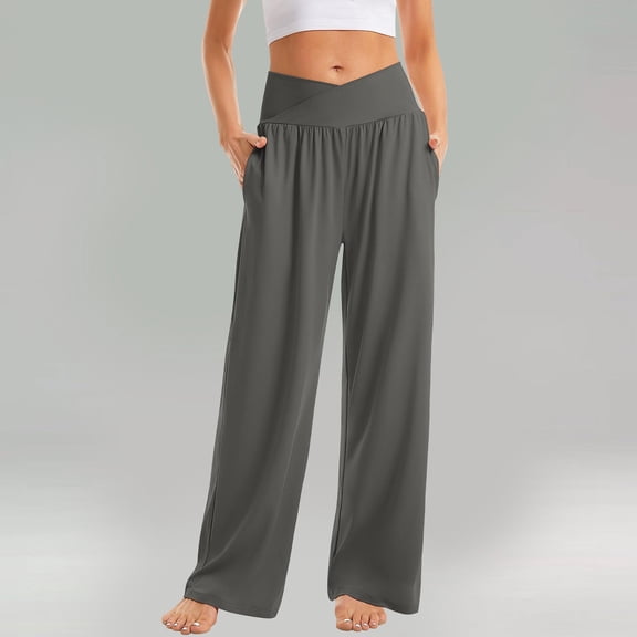 Women Solid Waist Pocket Casual Loose Pants Yoga Pants Sport Pants Womens Jumpsuits And Rompers Elegant Pageant Interview Suits for Teens Summer Rompers for Women Casual Suits Dressy for Women Summer