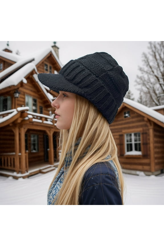 Women Solid Winter Outdoor Hat Peaked Cap Cover Knitted Hat Coon Skinned Cap Thermal Hat for Men State Trooper Hat Men Winter Hats Warm Winter Hat Men Gentleman Hat Hats for Hat Men with Glasses