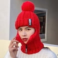 thumbnail image 1 of Women Solid Winter Outdoor Knit Scarf With Hat Cover Knitted Integrated Hat down Hats for Men Mad Rabbit Big And Tall Winter Hats for Men Men Winter Wear Girls Hat Cold Gear Head Winter Head Cover for, 1 of 4