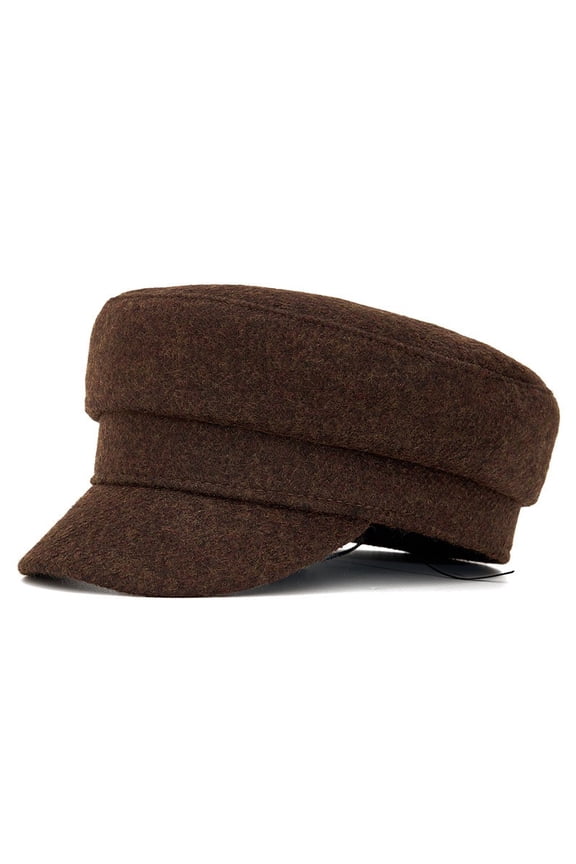 Women Solid Wool Winter Warm Navy Breton Hat Painter Ivy Driver Flat Cap