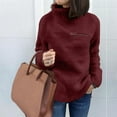 thumbnail image 1 of Women Solid Zipper Sweatshirt Turtleneck Warm Soft Blouse Casual Fashion Sweatshirt Pullover Tops Shirt Blouse Top Hoodies Women Zipper Heavy Zip Hoodies Women Hoodie Crop Top Color Sweatshirt Womens, 1 of 4