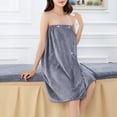 thumbnail image 1 of Women Spa Bathrobe Full Length Lightweight Dry Towel Wrap Adjustable Beach Pool Cover Up - Gray, 55x31.5 Inch, 1 of 6