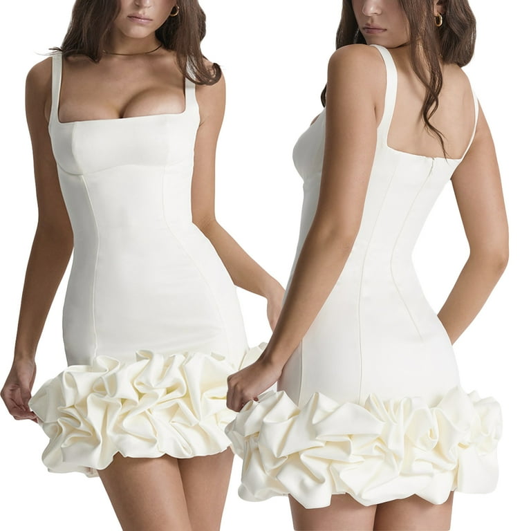 Sleeveless ruffle hem bodycon dress on sale