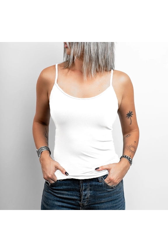 Women's Layering Camisole Tops Sleeveless Basic Slim Fit Undershirts Soft Stretchy Comfy Daily Inner Wear Cami Tops