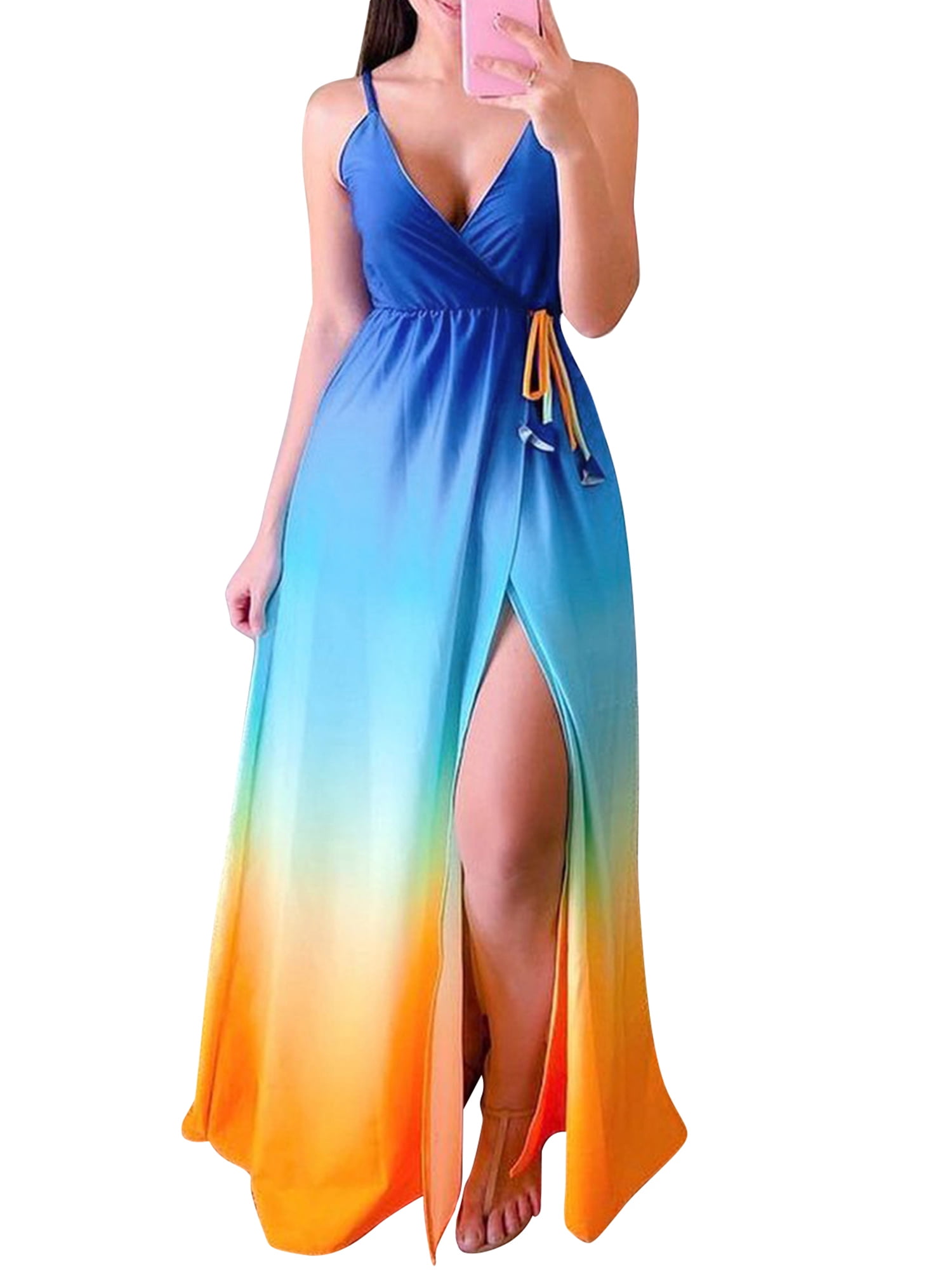 Chiffon Spaghetti Straps Maxi Vacation Dresses Chiffon Spaghetti Straps Maxi Vacation Dresses