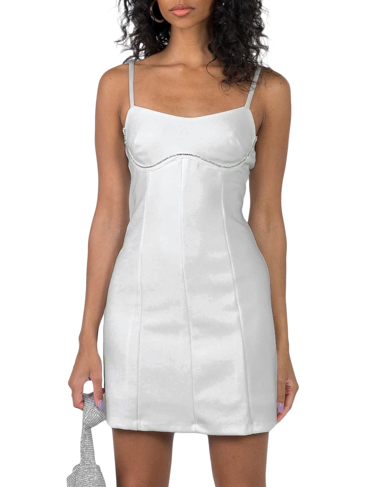 K-Cliffs Women's Plus Size Seamless Spaghetti Strap Cami Slip Bodycon Tank  Dress, Black